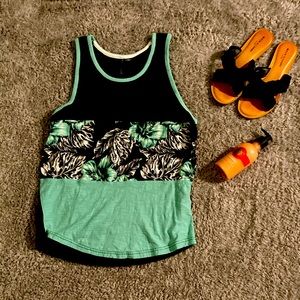 Hard Edge Floral Tank Top
